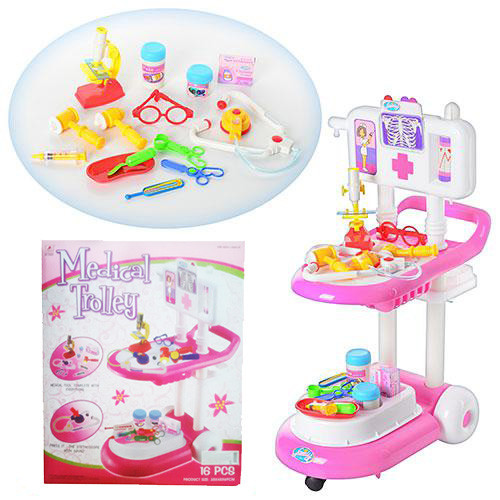 

Игровой набор юного доктора Limo Toy 13244 Медицинская тележка