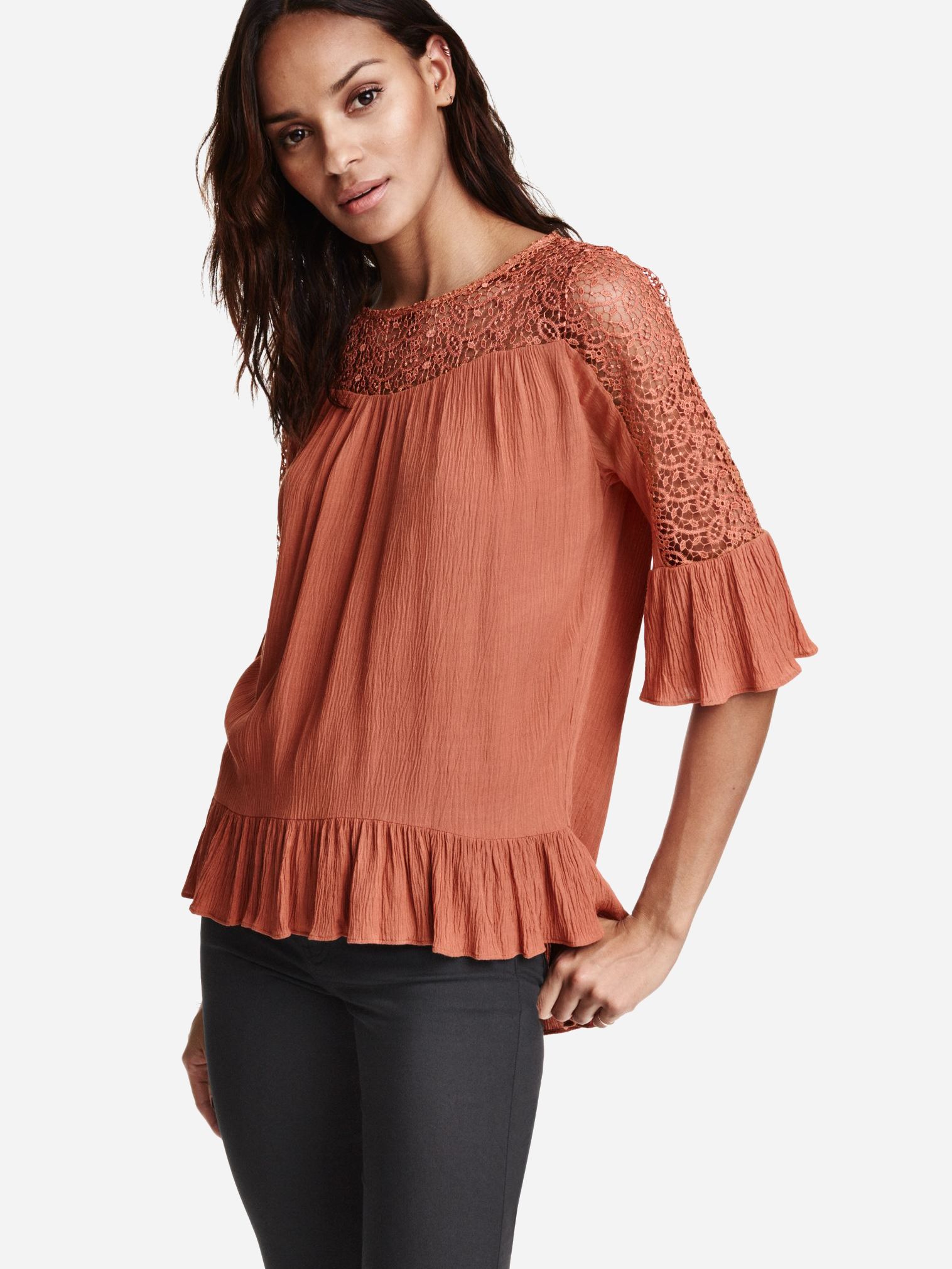

Блузка H&M KK3438463 36 Коричневая