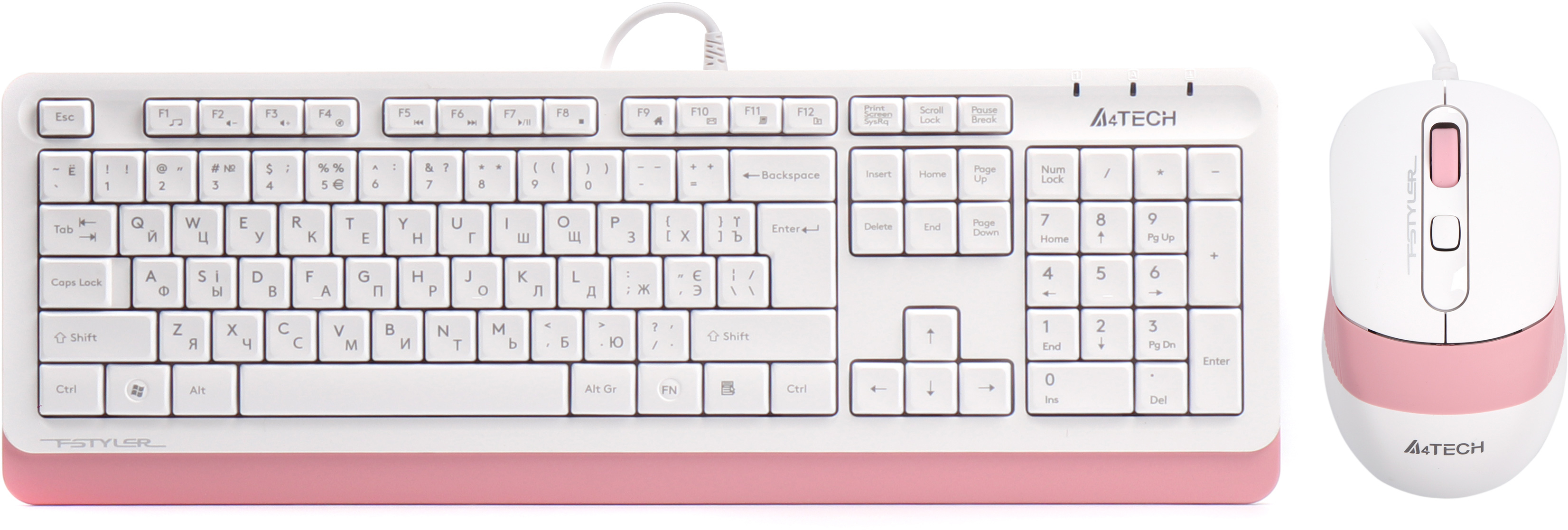 

Комплект проводной A4Tech F1010 Pink/White (4711421947367)