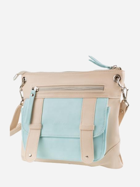 

Женская сумка Laskara LK-10238-cream-blue Бежевый/Голубой