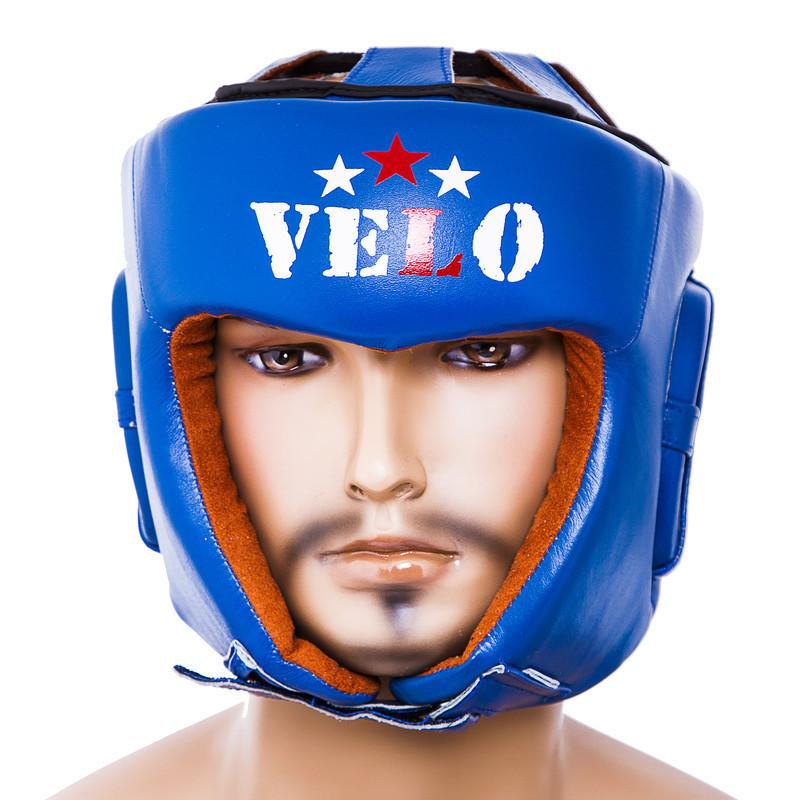

Боксерский шлем кожаный Velo AIBA XL синий (VLS-1001XLB)