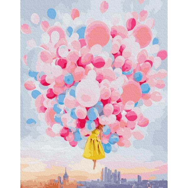 

Картина по номерам "Полет на шариках" BrushMe холст на подрамнике 40x50см GX28820
