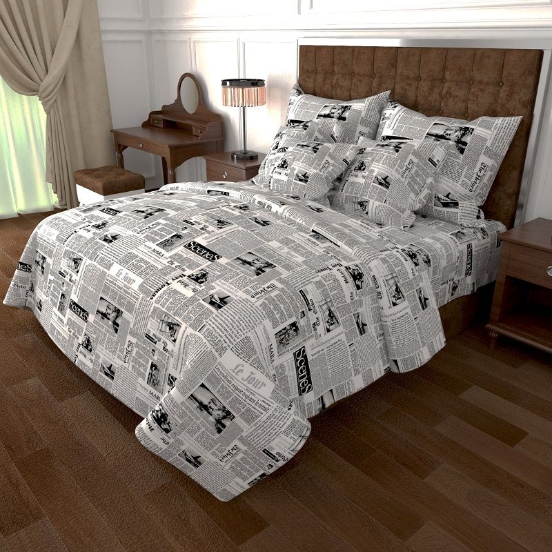 

Комплект постельного белья Газета Таймс CottonTwill 150х220 см 1.5-спальный Ранфорс (ДР098-2)