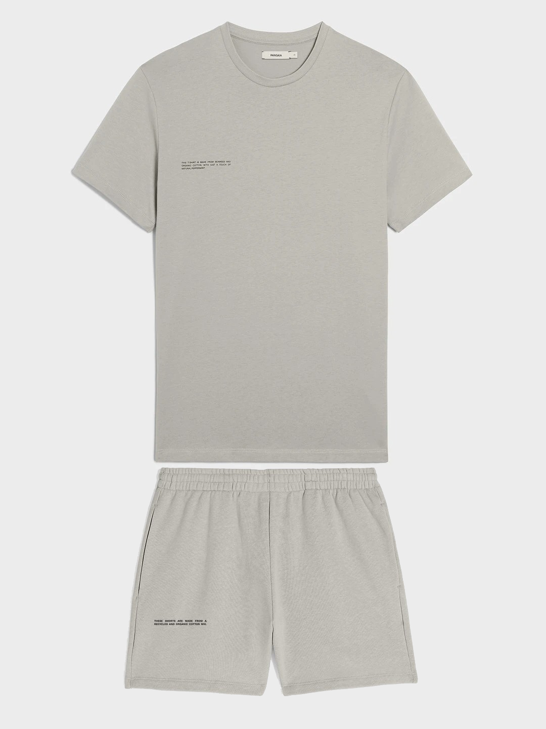 

Облегченный женский oversized костюм (футболка и шорты) из органического хлопка The Pangaia Lightweight Organic Cotton Suit Gray серый L