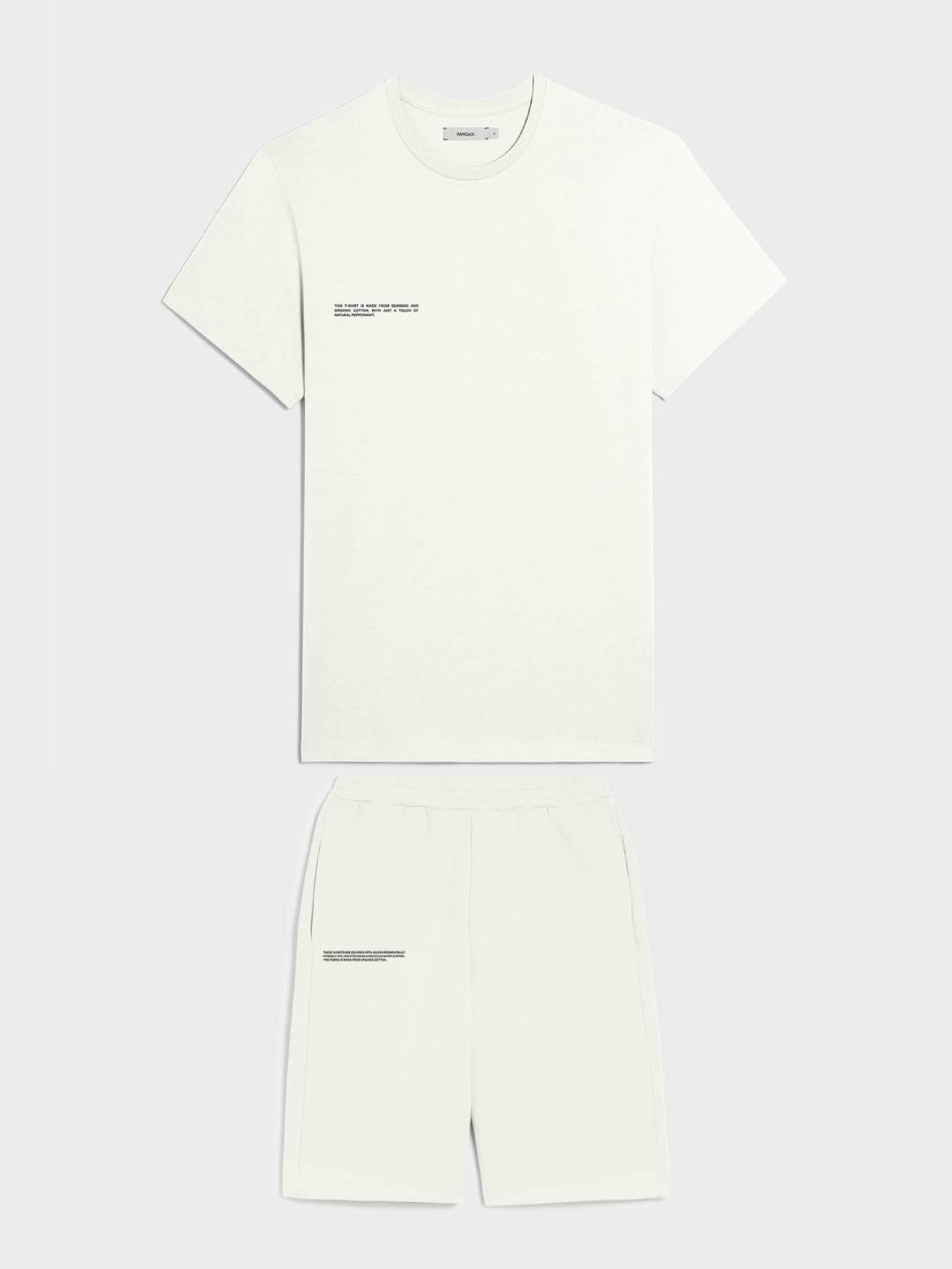 

Облегченный мужской oversized костюм (футболка и шорты) из органического хлопка The Pangaia Lightweight Organic Cotton Suit White белый XXS