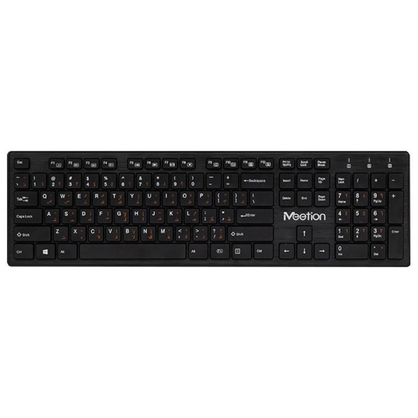 

USB беспроводная клавиатура MEETION Ultrathin MT-WK841 RU, EN, черная