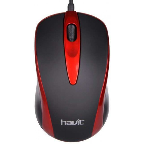 

USB проводная оптическая мышка Havit HVMS675 Red