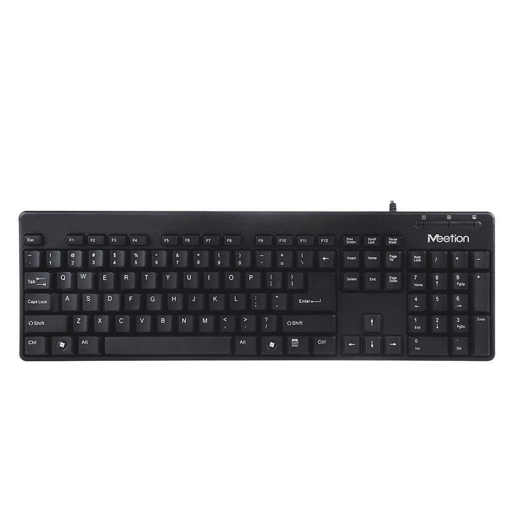 

USB проводная компьютерная клавиатура MEETION USB Corded Keyboard MT-AK100 RU/EN, черный