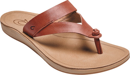 

Женские вьетнамки, сланцы OluKai Kaekae Ko'O Thong Sandal Red Sea Salt/Golden Sand Full Grain Leather 37