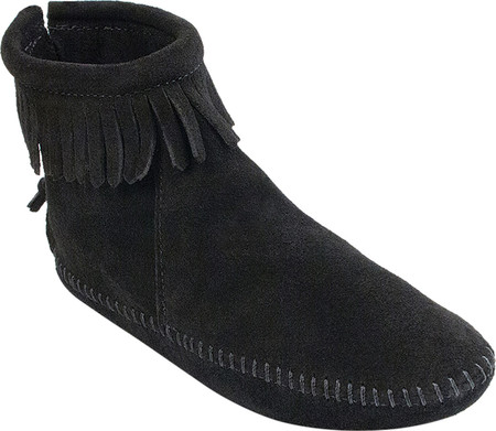 

Женские ботинки Minnetonka Back Zipper Boot Softsole Black Suede 36.5