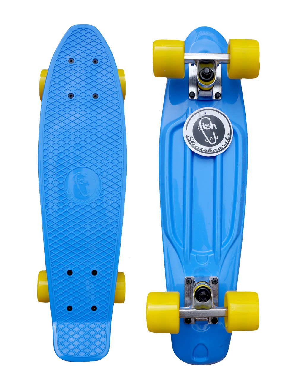 

Скейт Пенни Борд Penny My Go Fish Skateboards 22" Голубой, желтые колеса