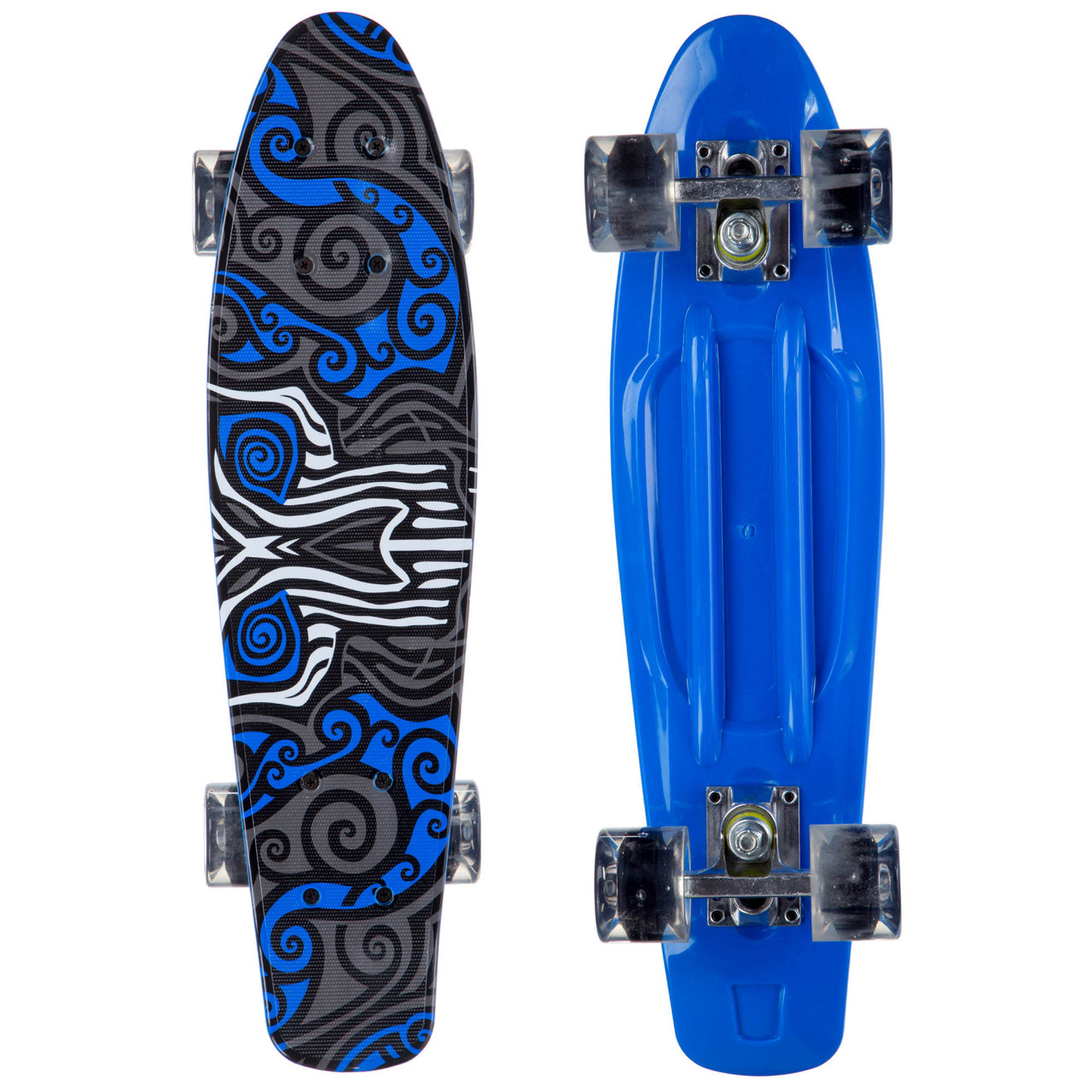 

Скейт Пенни Борд Penny My Go Board Cruiser круизер Profi 881 синий-серый со светящимися колесами