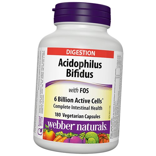 

Пробиотики, Acidophilus Bifidus with FOS, Webber Naturals 180вегкапс (69485002)