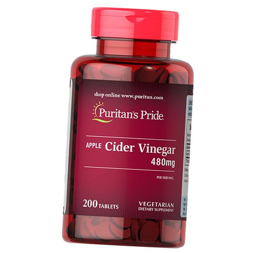 

Яблочный уксус, Apple Cider Vinegar 480, Puritan's Pride 200таб (72367037)