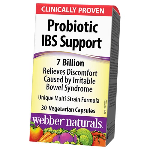 

Пробиотики, Probiotic IBS Support, Webber Naturals 30вегкапс (69485005)