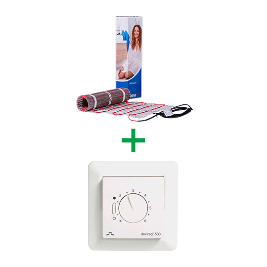 

Теплый пол Devi нагревательный мат DEVIcomfort 150Т 5,0 м² + EcoTerm KN WI-Fi
