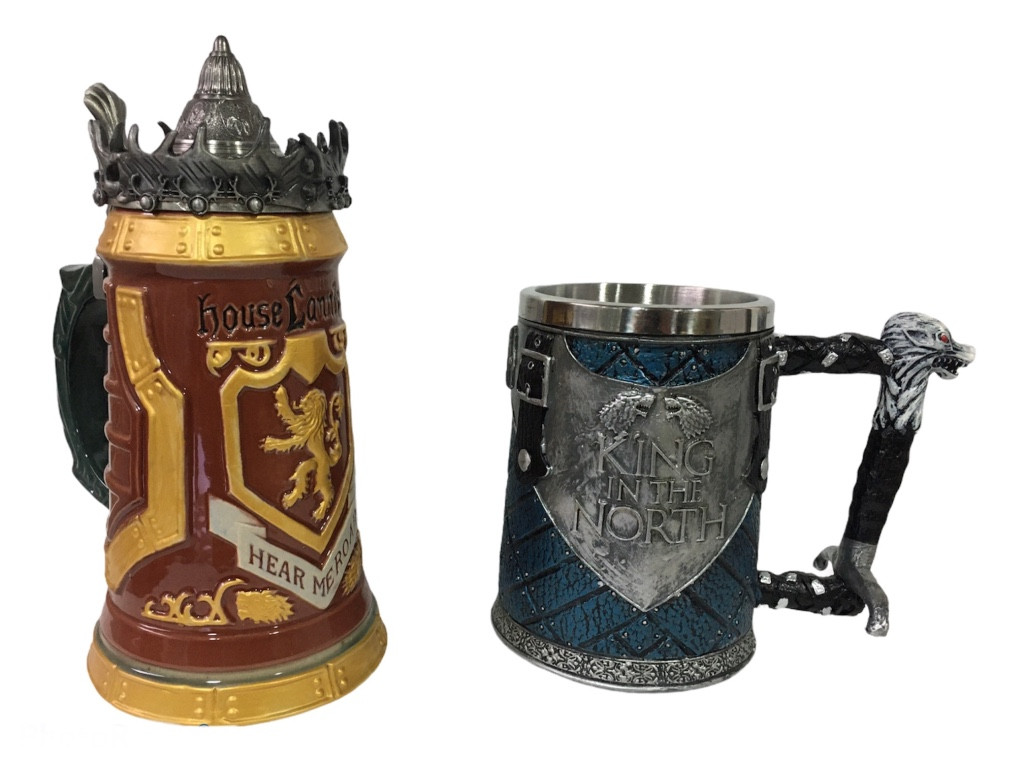 

Подарочный набор Готика Кружка Game Of Thrones House Lannister и Кружка King In The North Targaryen 3D Король Севера 650/570 мл