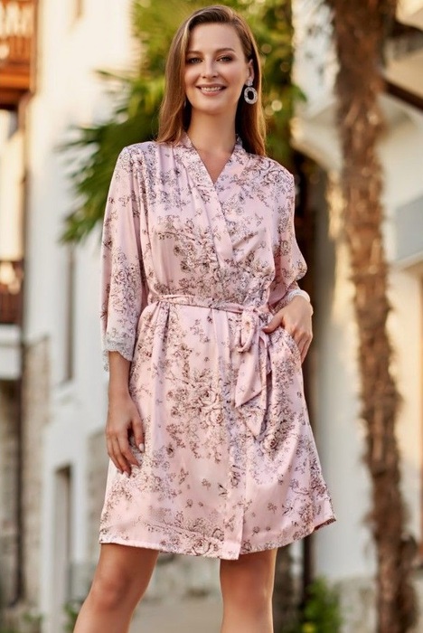 

Кимоно "Розмари" 8693 XXL/XXXL перламутровый (Женские халаты)