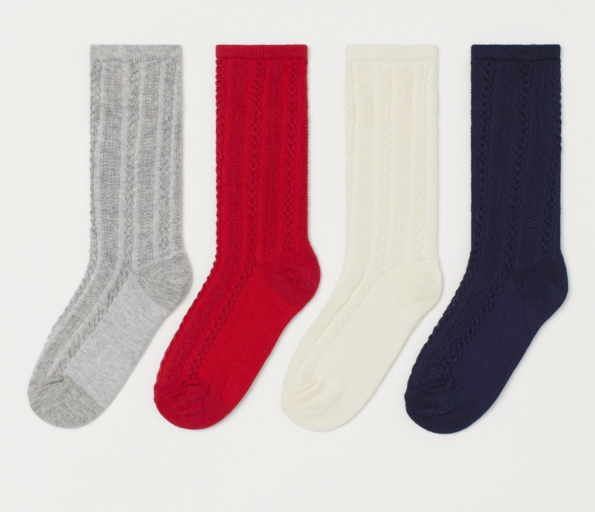 

Гольфы 4 пары H&M 0682623023 110-116 СМ 28-30 Разноцветный 64300