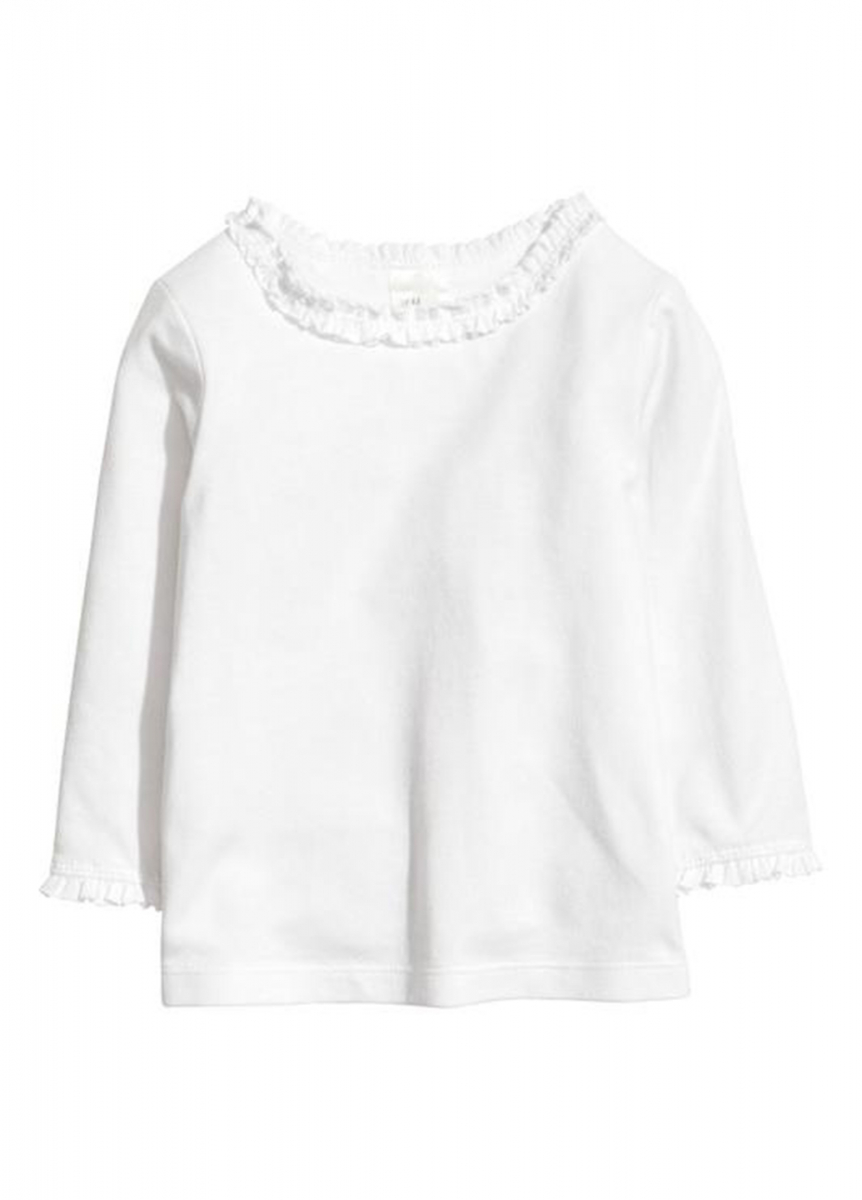 

Футболка с длинными рукавами H&M 0698013001 92 СМ Белый 64057