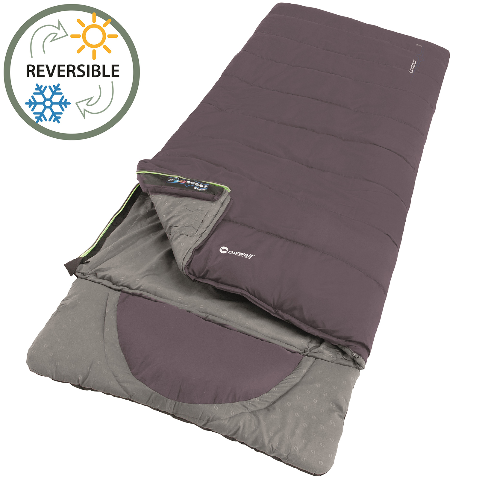

Спальный мешок Outwell Contour Reversible+2°C Dark Purple Left (230364)