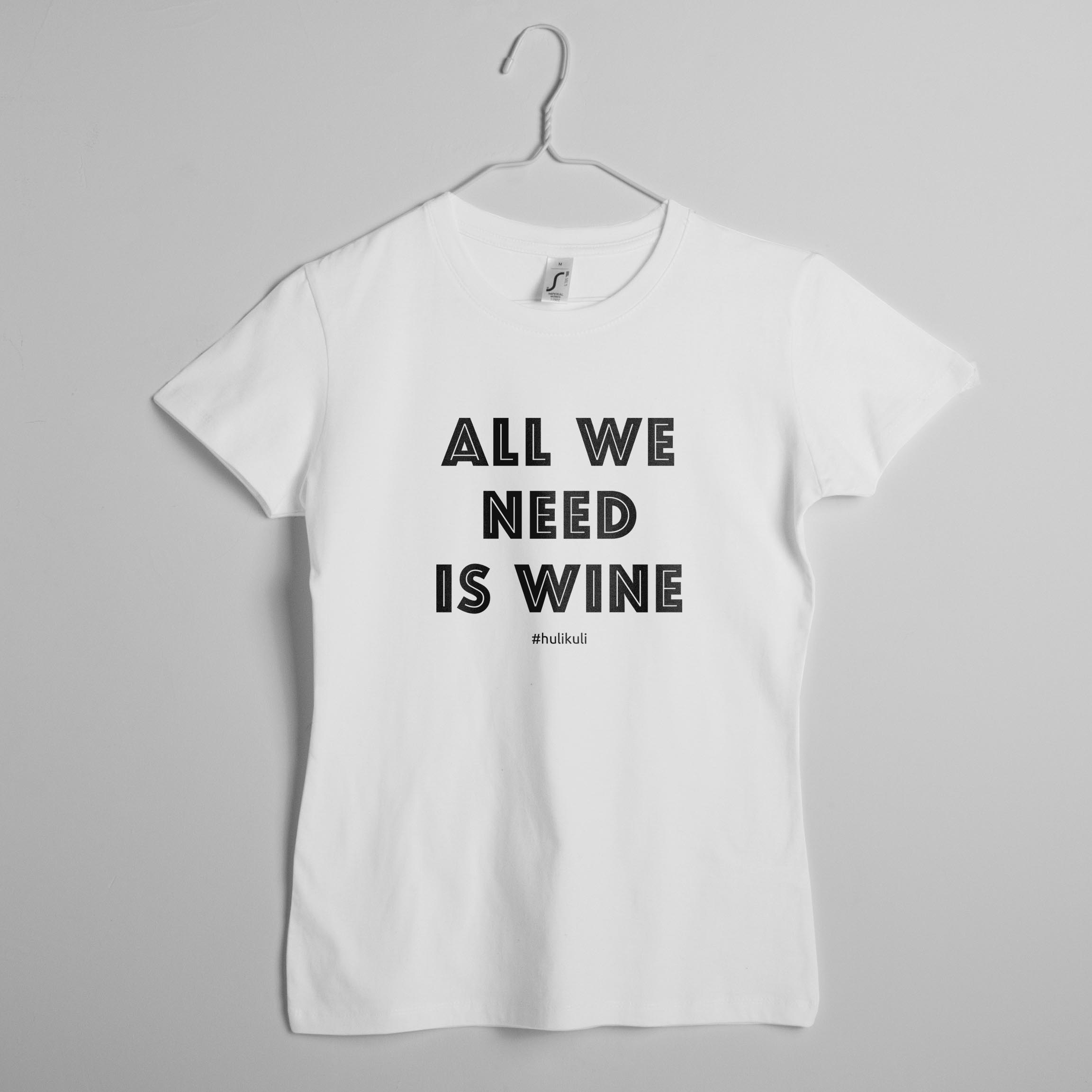 

Футболка женская "All we need is wine" белая HuliKuli (4555) XS
