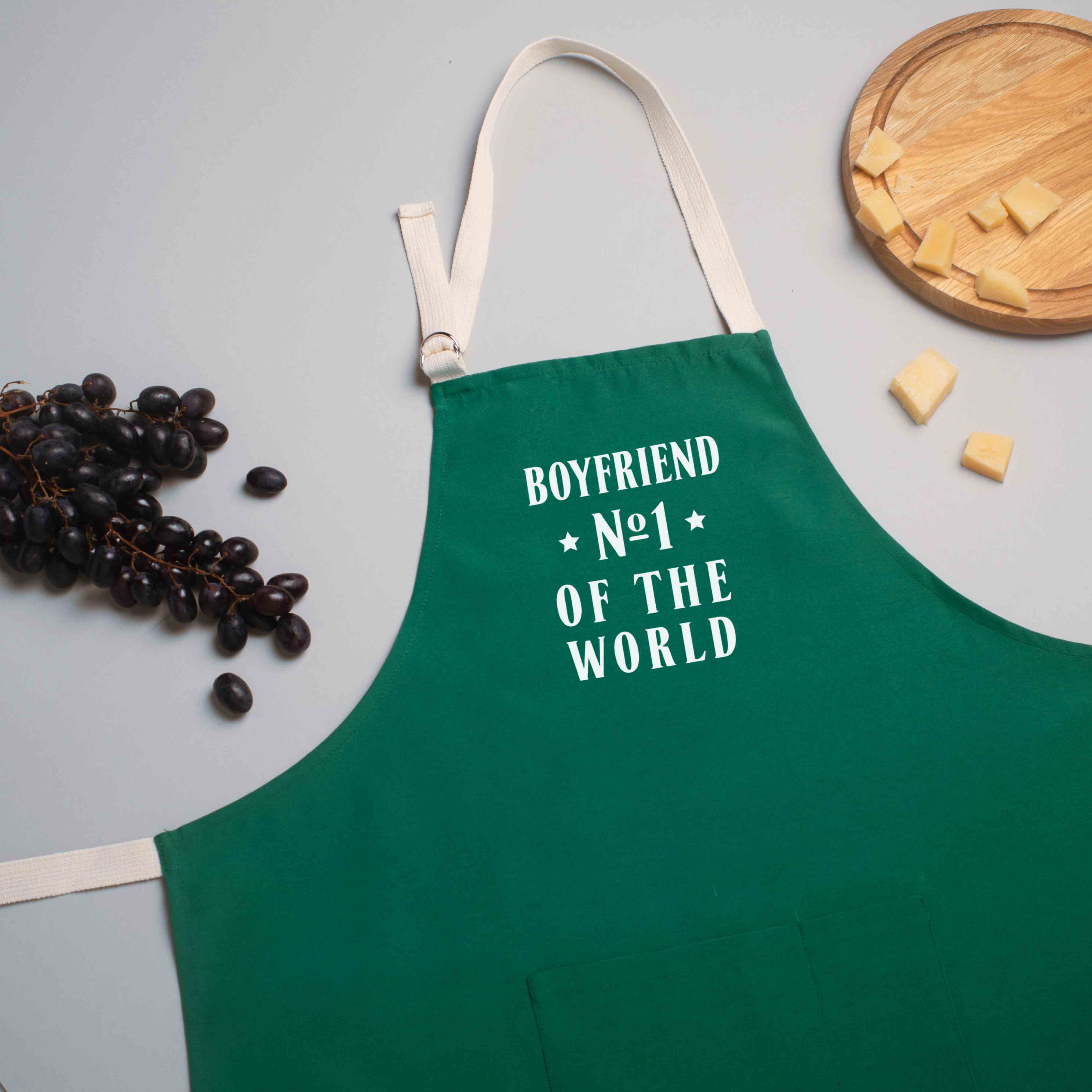 

Фартук "Boyfriend №1 of the world" BeriDari (8278) green-malachite