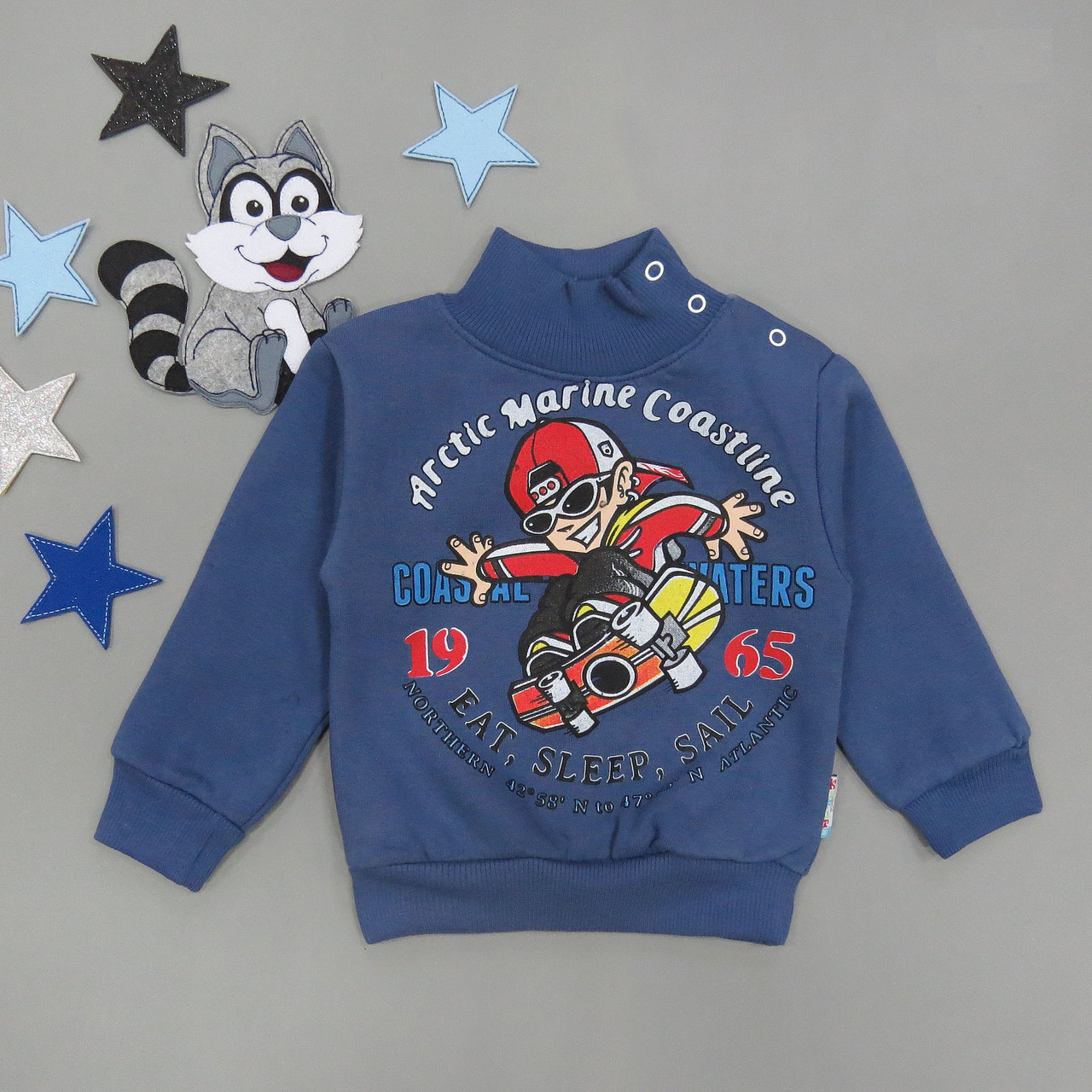 

Теплый свитшот Kipir kids для мальчика 98 см Синий Маломерный 15709