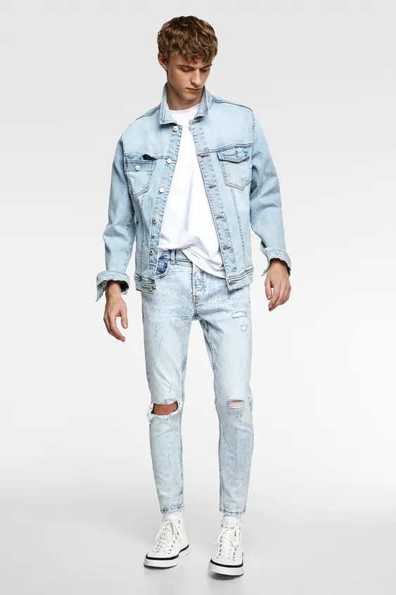 

Джинсы Zara голубые скинни демисезонные 38 (6045 481 436)