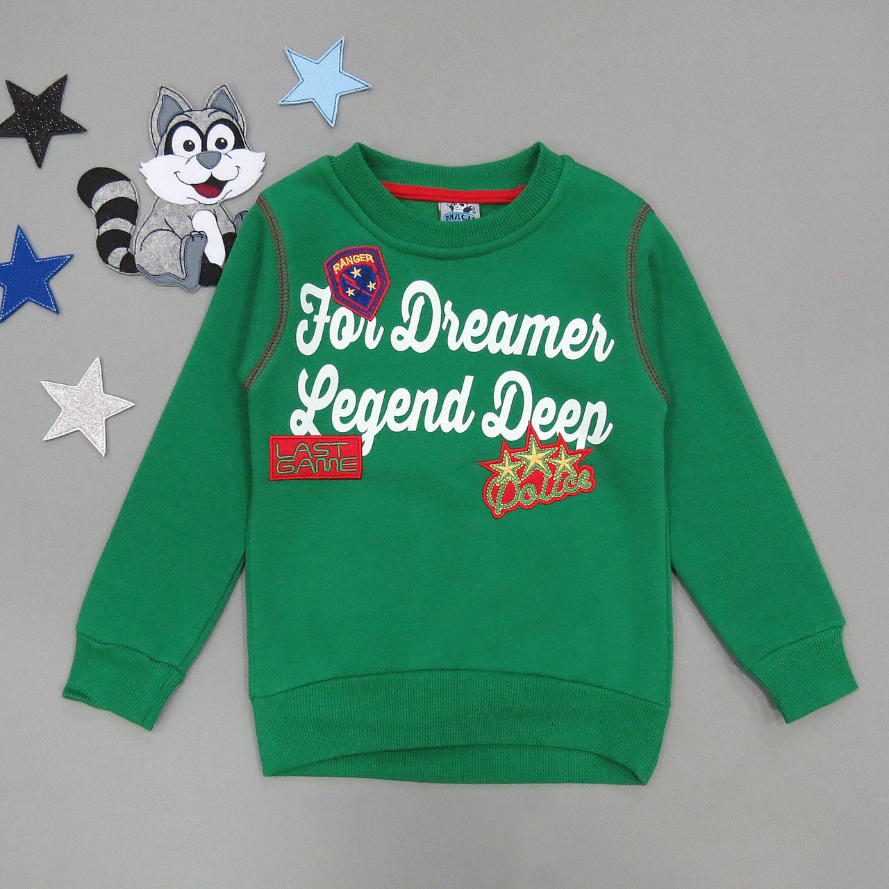 

Теплый свитшот MAGO kids для мальчика 104 см Зеленый 15726
