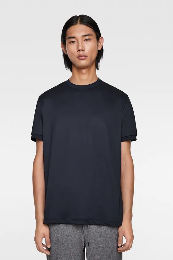 

Футболка Zara синяя спортивная M (4161 305 401)
