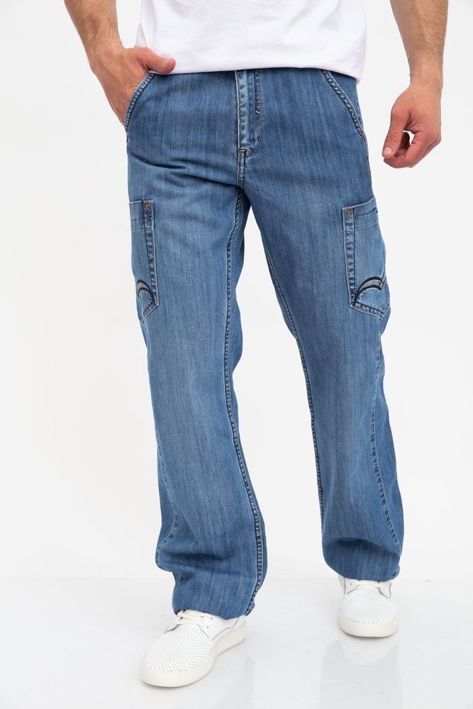 

Голубые джинсы мужские с косыми и накладными карманами размер 27 FG_00662