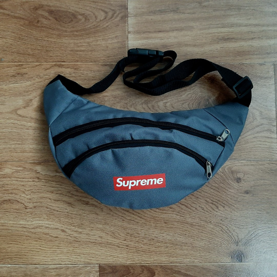

Поясная сумка бананка барсетка Supreme Cерая