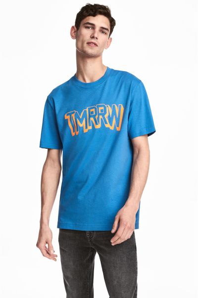 

Футболка мужская H&M M Голубая (1200-728)