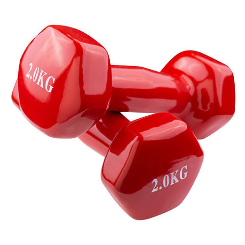 

Виниловые гантели 2шт по 2 кг красные 80022-V2