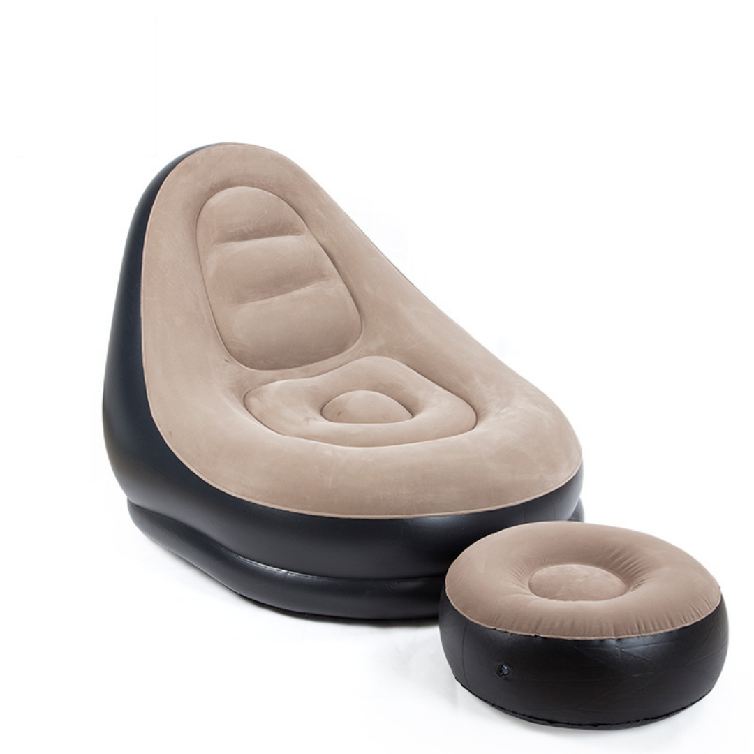 

Надувное кресло с пуфиком Air Sofa с велюровым покрытием (125х85 см)
