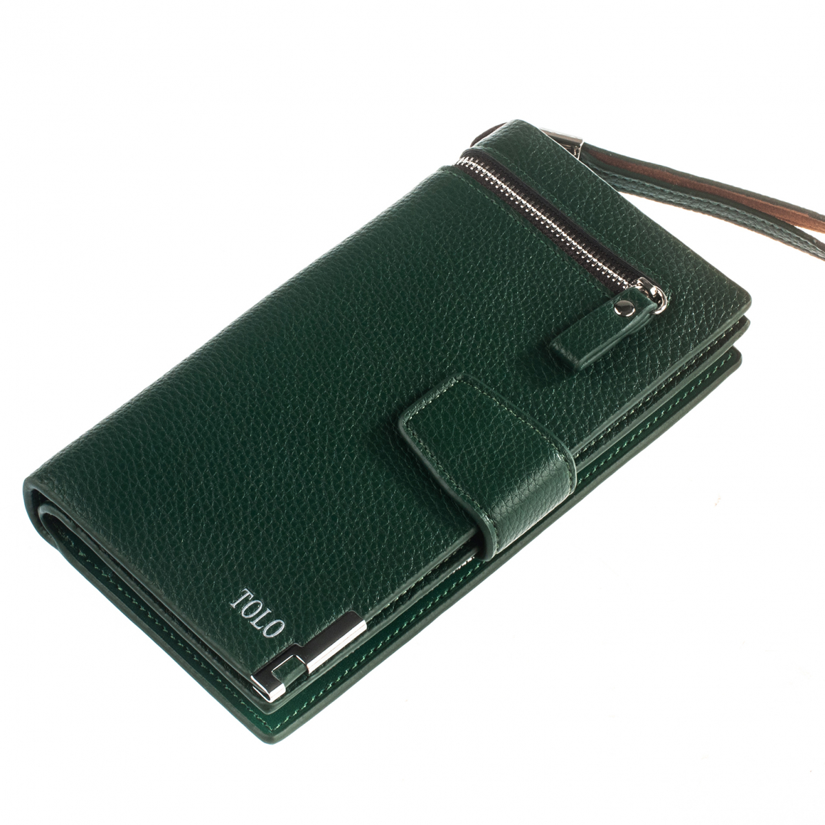 

Кошелек TOLO зеленый, эко кожа, TOLO 3006 green, с ремешком