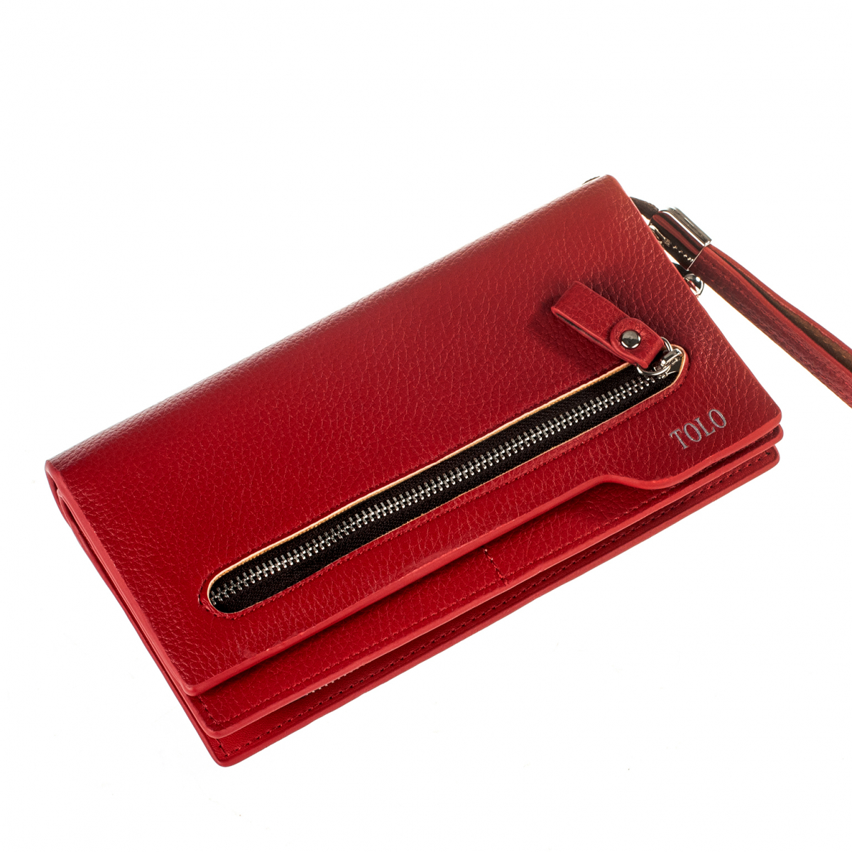 

Кошелек TOLO красный, эко кожа, TOLO 3007 red, с ремешком