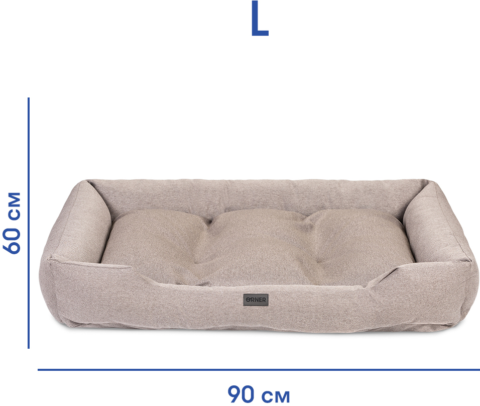 

Лежак для собак Orner Классический L 90x60 см Серый (orner-1259_2601000014462)