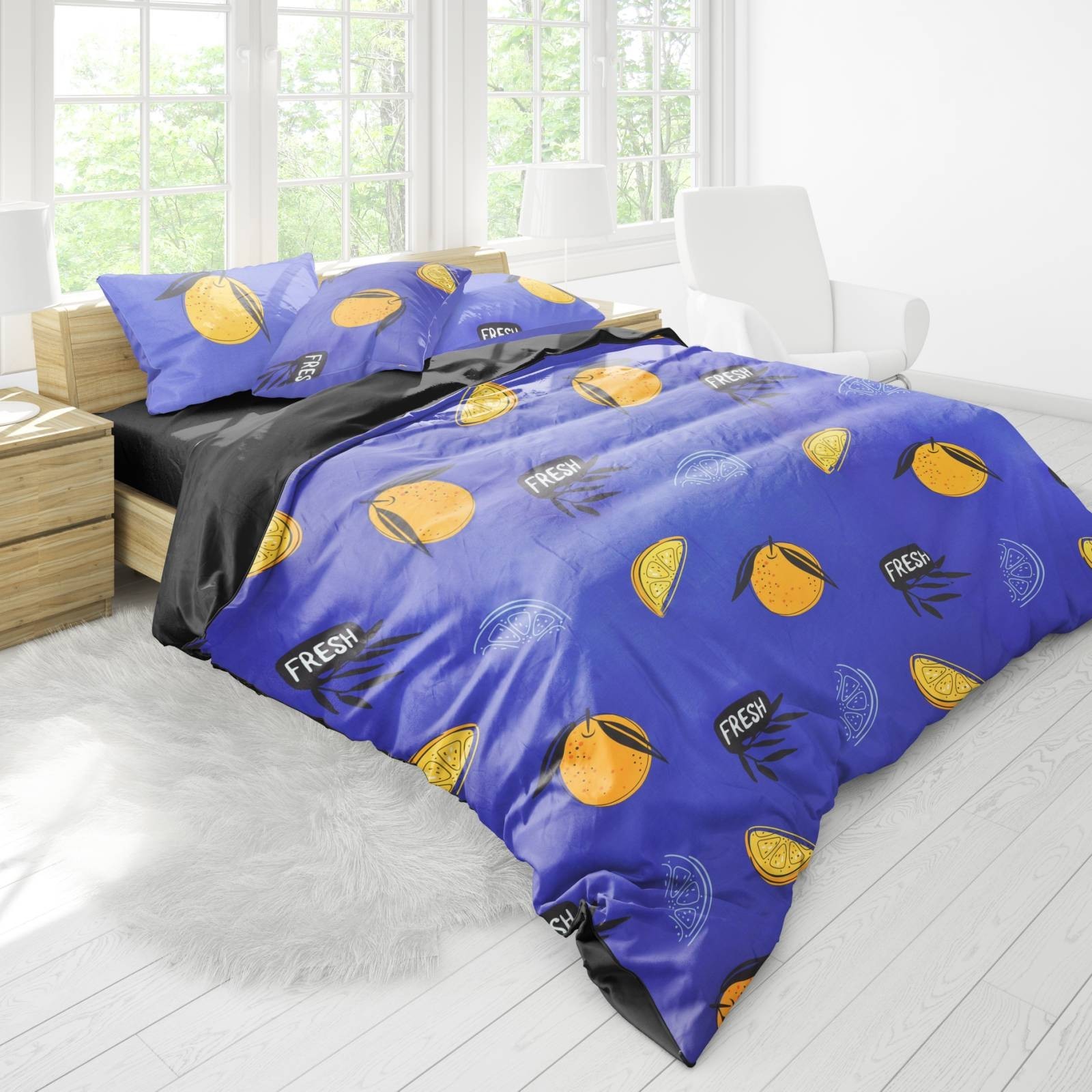 

Комплект Облака постельного белья Сатин 100 % Хлопок Полуторный 160*220 Свежесть