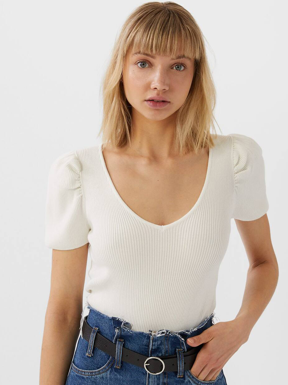 

Футболка Stradivarius 01510710004  Белая, Футболка Stradivarius 01510710004 M Белая