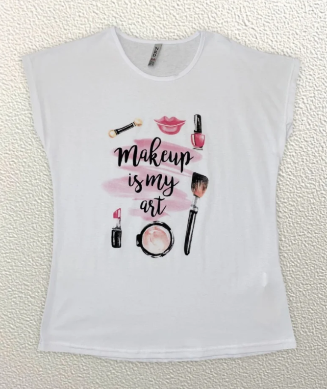 

Жіноча Футболка HAZARD Makeup ismy art біла Батал 21999 (3XL (54))