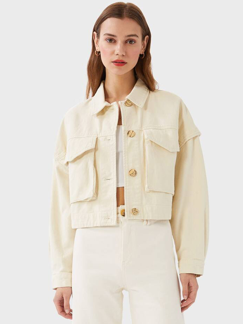 

Джинсовая куртка Stradivarius 01770847006 S Бежевая
