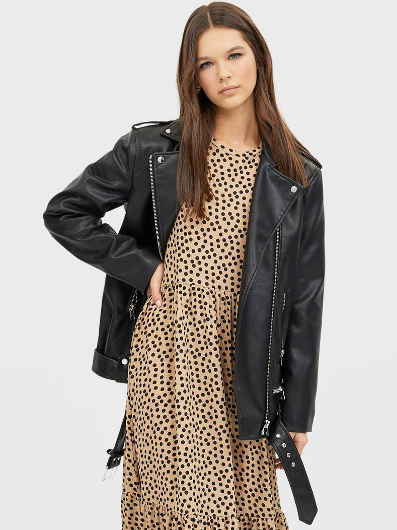 

Куртка из искусственной кожи Stradivarius 05724030001 S Черная