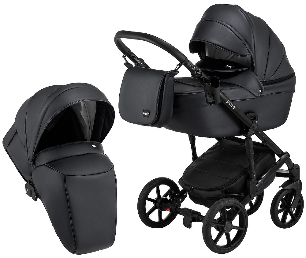 

Коляска 2 в 1 Bair Polo (Black) кожа 100% 625168