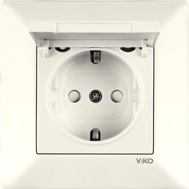Розетка с заземлением с защитной крышкой со шторками VIKO Meridian ...