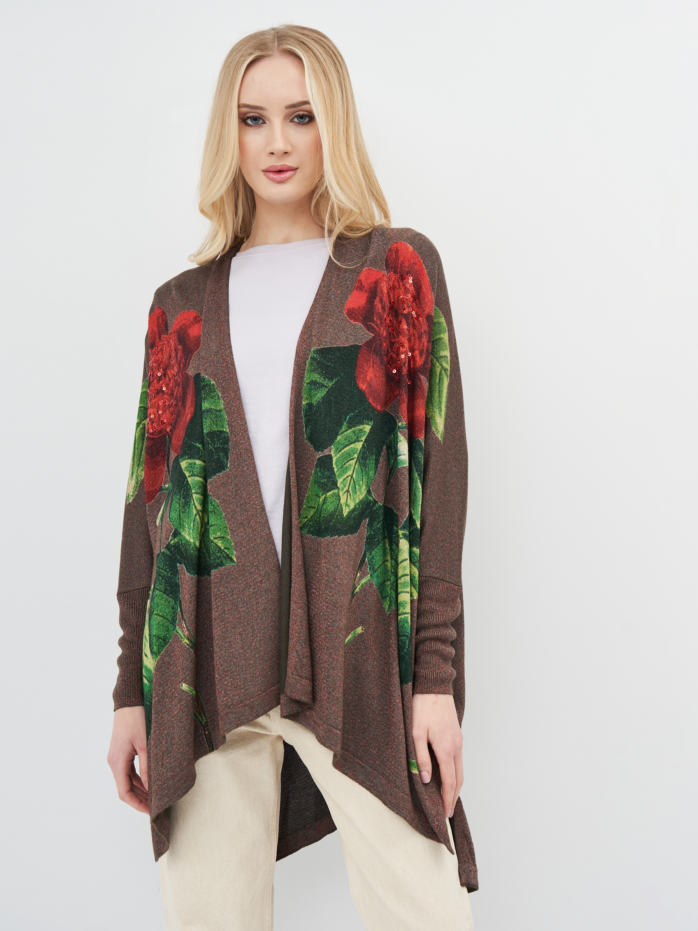 

Кардиган Desigual 71J2EA6/4009 S Коричневый с принтом