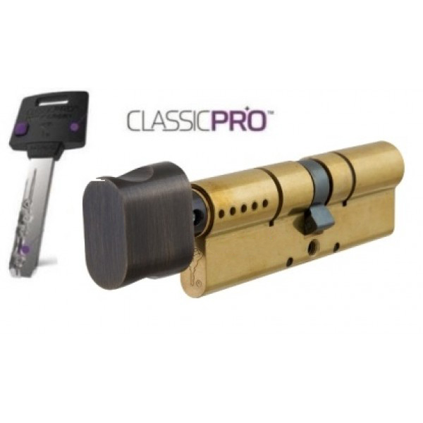 

Цилиндр Mul-T-Lock ClassicPro 105 мм.(45х60) с поворотником бронза