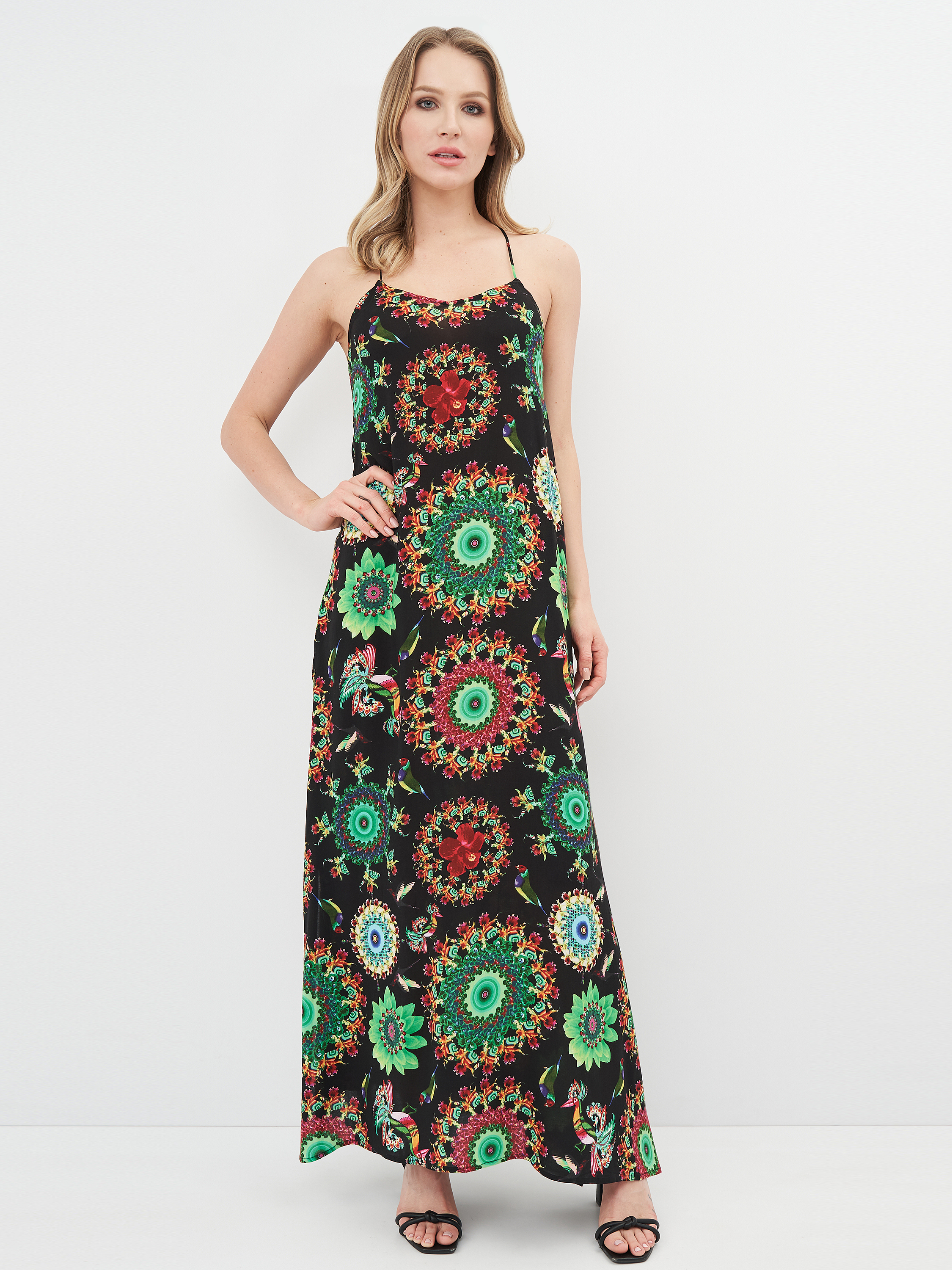 

Сарафан Desigual 74M25WA6/2000 M Черный с принтом цветов