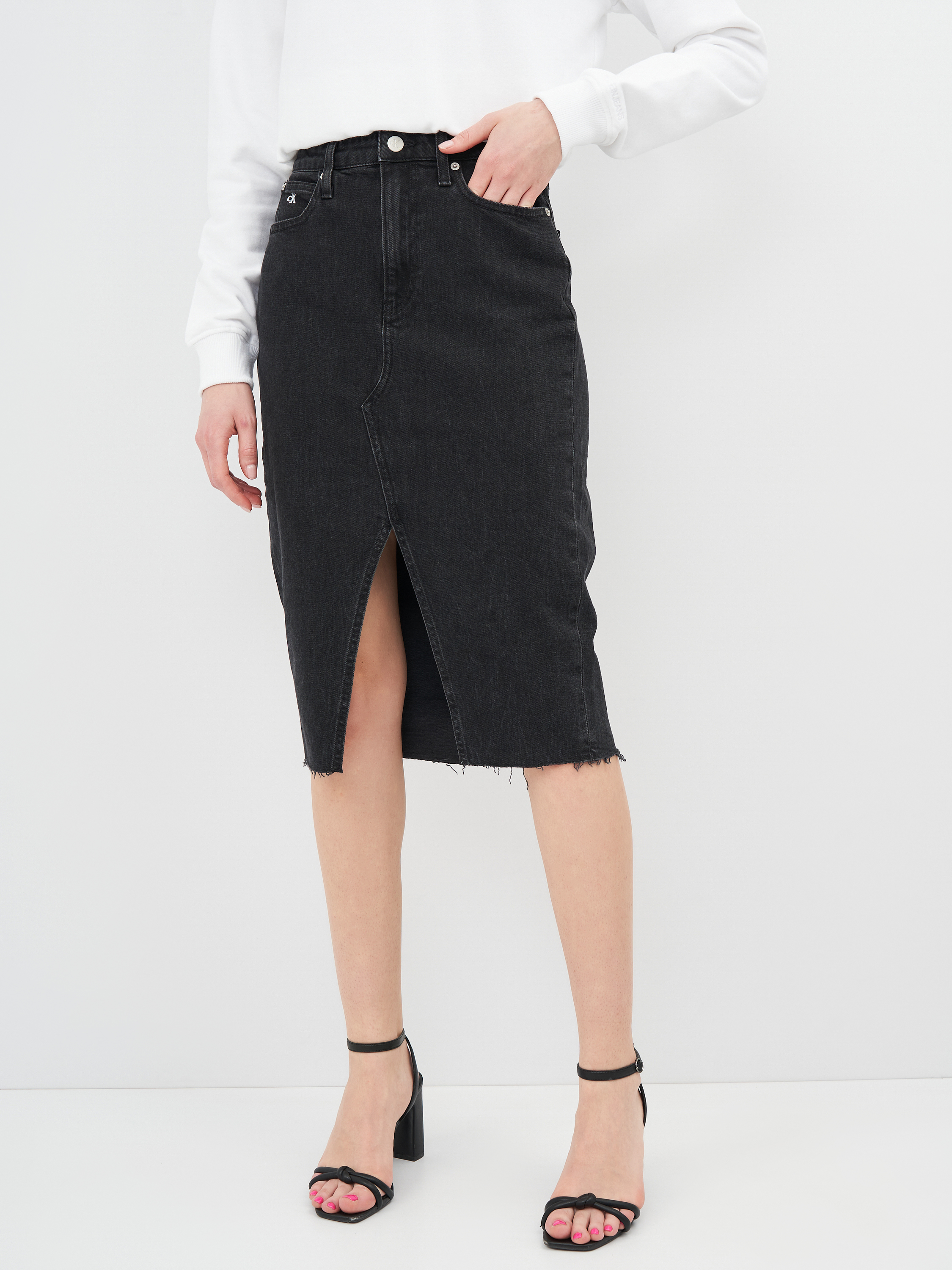 

Юбка джинсовая Calvin Klein Jeans High Rise Midi Skirt J20J215923-1BY 28 Denim Black